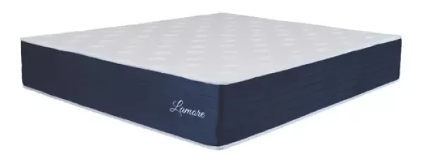 Colchão Casal Molas Lamore 138cm Azul Veludo Malha Branca