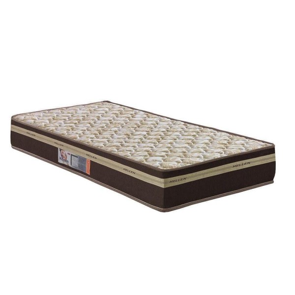 Encontraproduto.com.br - Colchão Solteiro Hellen Millenium Espuma D33 19x88x188 cm - Marrom/Bege