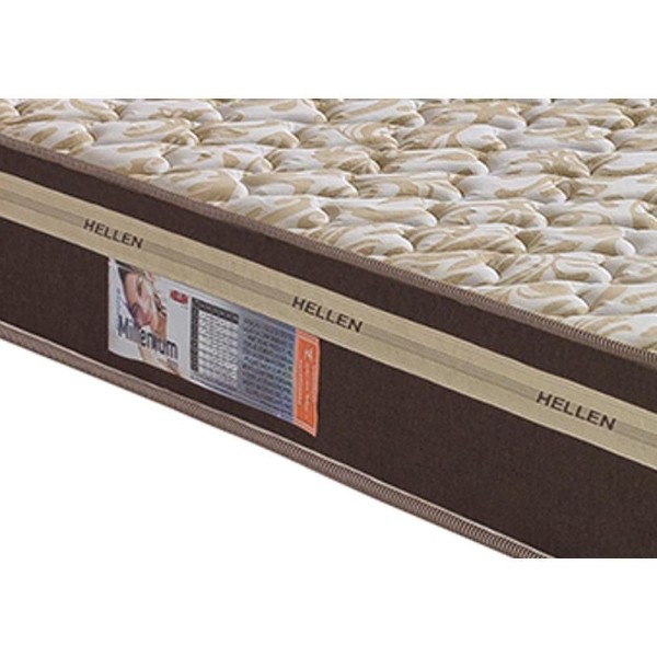 Encontraproduto.com.br - Colchão Solteiro Hellen Millenium Espuma D33 19x88x188 cm - Marrom/Bege