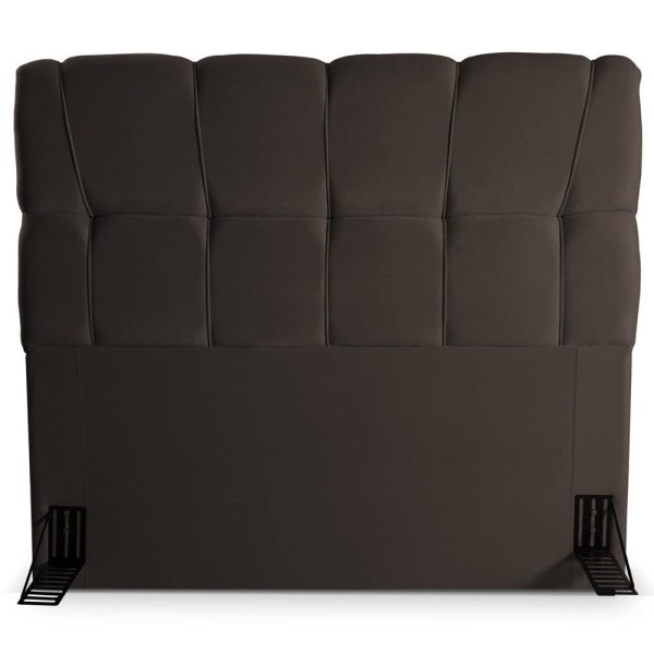 Encontraproduto.com.br - Cabeceira para Cama Queen Size Hellen Lara com Revestimento Platinum - 160cm de largura Marrom