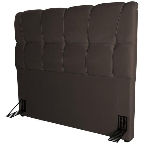 Encontraproduto.com.br - Cabeceira para Cama Queen Size Hellen Lara com Revestimento Platinum - 160cm de largura Marrom