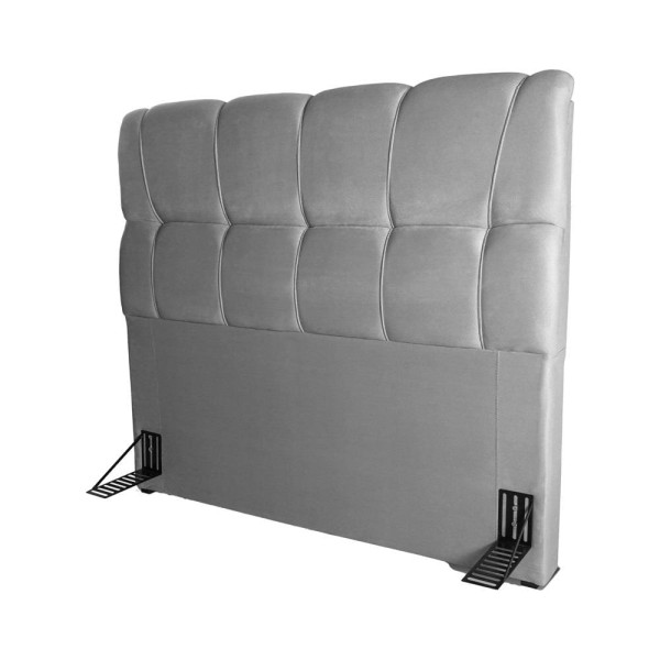 Encontraproduto.com.br - Cabeceira para Cama Queen Size Hellen Lara com Revestimento Platinum - 160cm de largura Grafite
