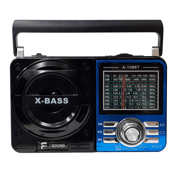 Encontraproduto.com.br - Rádio portátil 9 Faixas 5564 FS-100BT Azul F-Sound