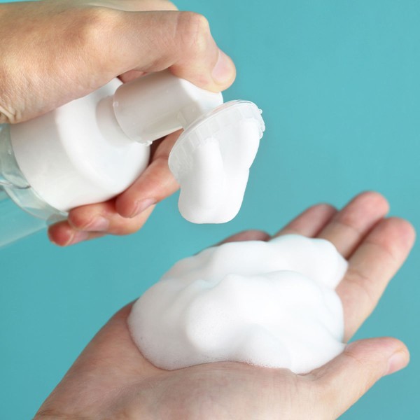 Encontraproduto.com.br - Frasco Pump Espumador Com Escova De Silicone Para Limpeza Facial Skin Care 150ml