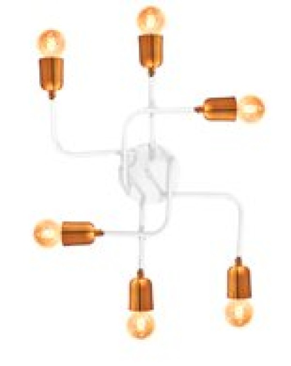 Encontraproduto.com.br - Plafon Charlo Branco Fosco/Cobre - Caisma.