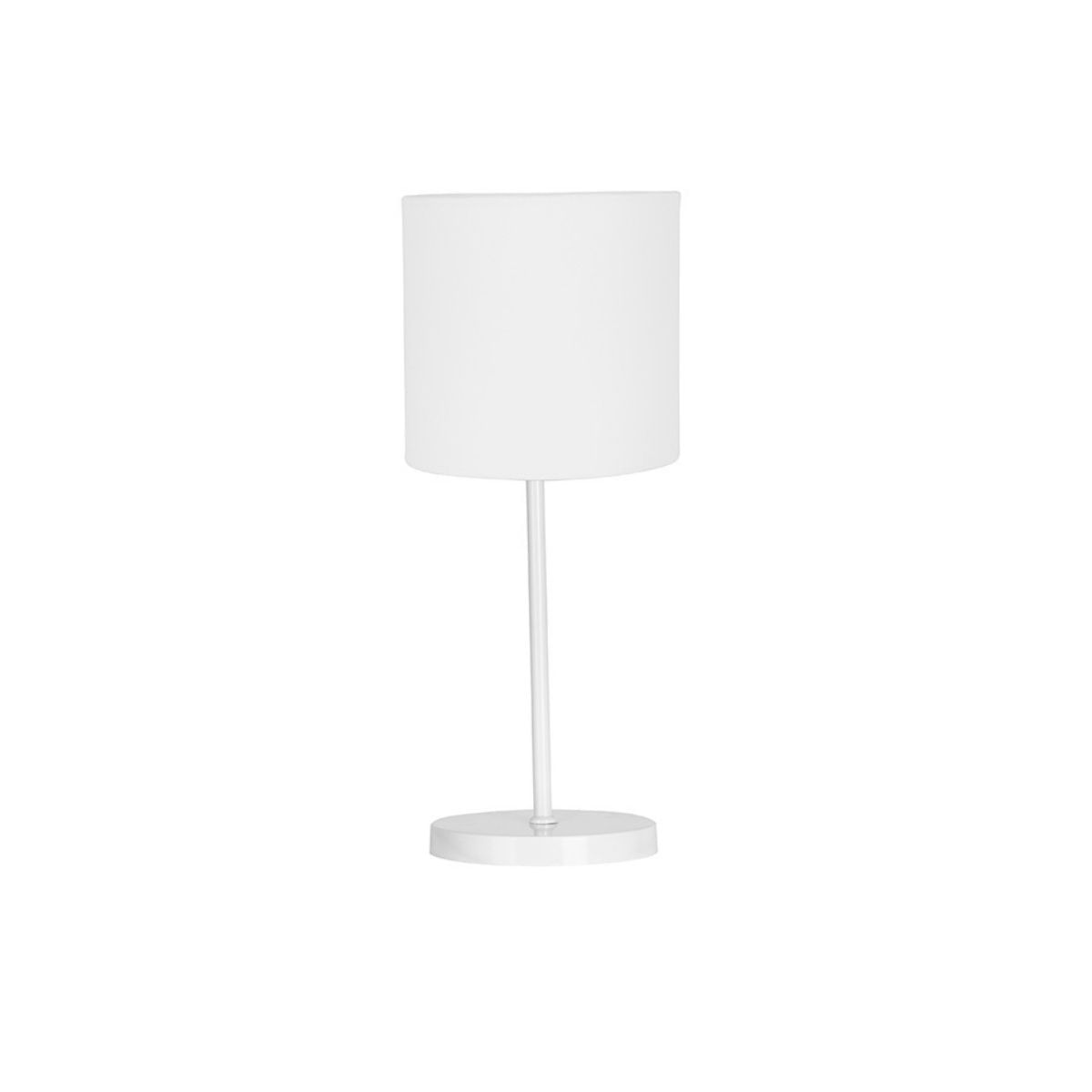 Abajur Lorran Alumínio Branco Com Cupula Tecido Branco Para 1 Lâmpada Kin Home