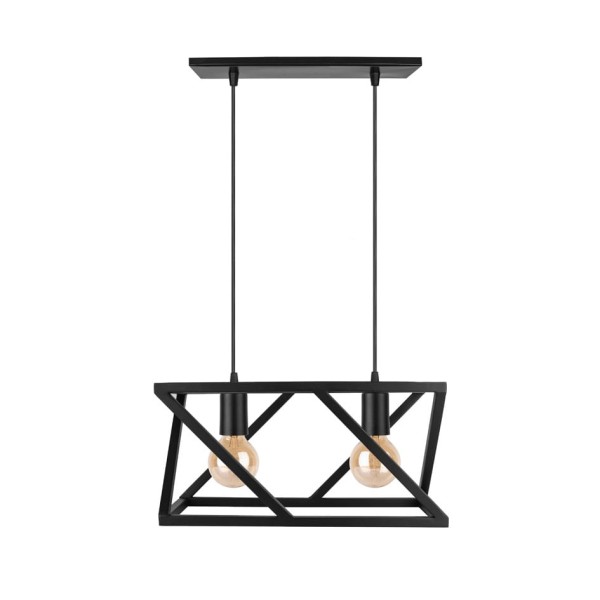 Encontraproduto.com.br - Pendente Para 2 Lâmpadas E-27 Preto Zenin Kin