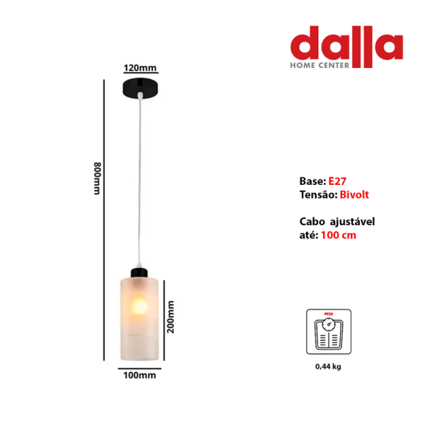 Encontraproduto.com.br - Pendente E27 Primus Alba Avant sem Lâmpada Preto