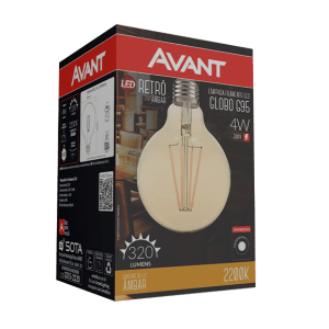 Encontraproduto.com.br - Lâmpada Led G95 Filamento Retrô 4W 2200K E-27 Bivolt Avant