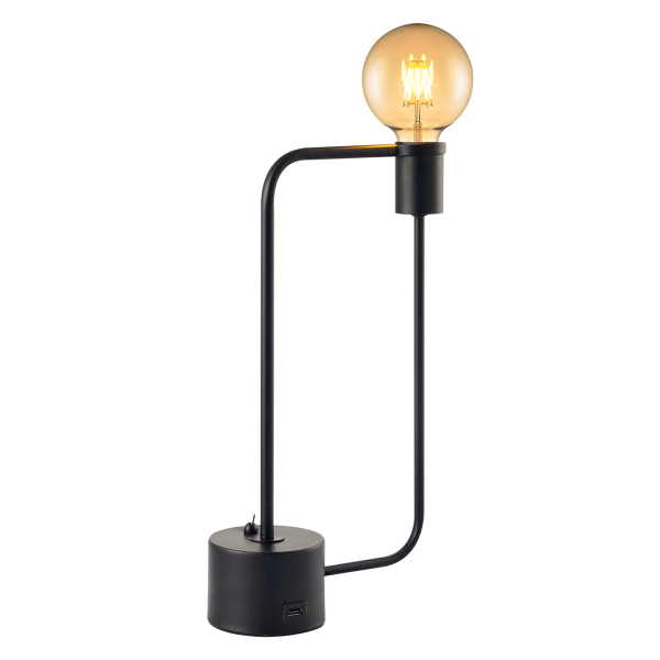 Encontraproduto.com.br - LUMINARIA MESA ARAMIS E27 USB PT AVANT