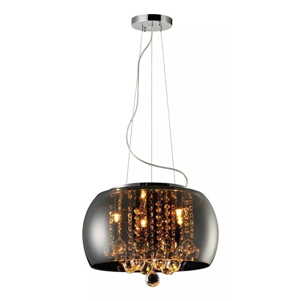 Lustre Luminaria Wessex Vidro 50cm Cromado Cristal Luxo