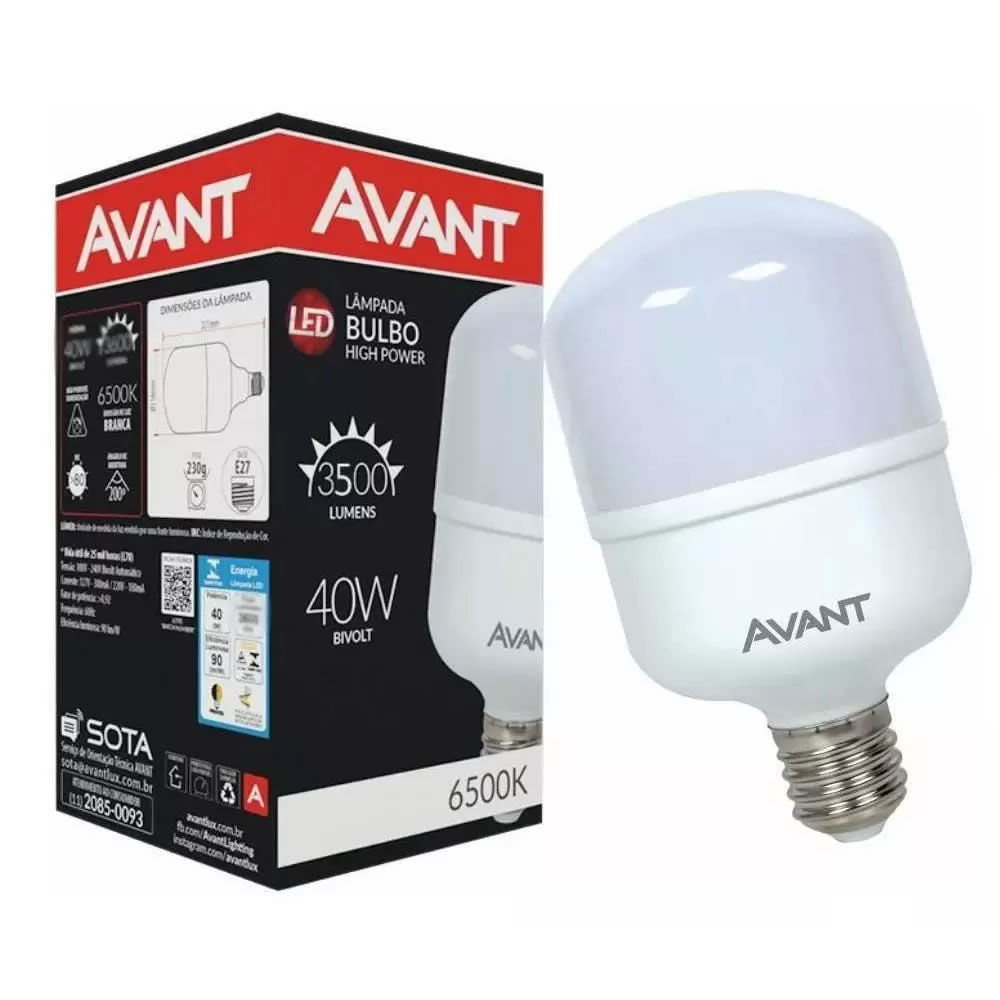 Encontraproduto.com.br - Lampada Led Bulbo E27 6500K 40W Biv