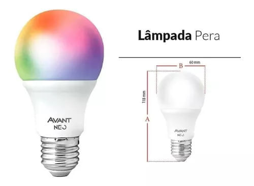 Encontraproduto.com.br - Lâmpadas Led Smart Wi-fi 10w 3000k/6500k-rgb E27 Avant Kit 3