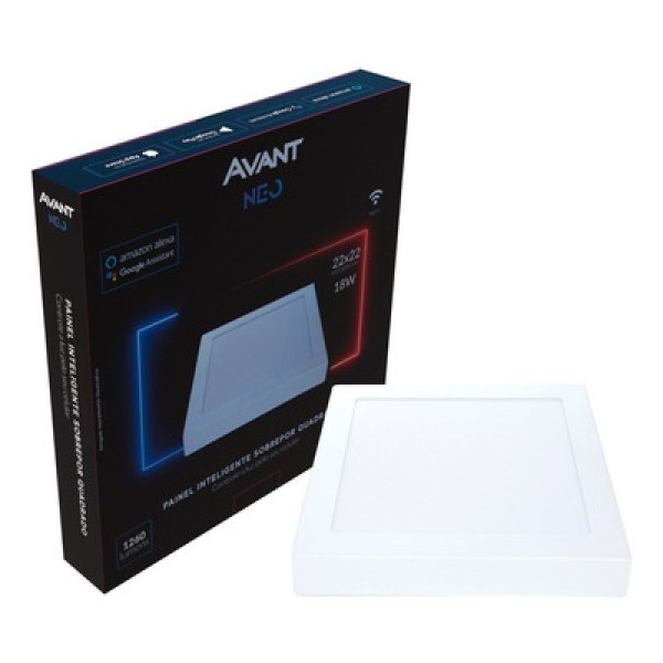 Painel de LED para Sobrepor Redondo 18W 22x22cm NEO Smart - AVANT