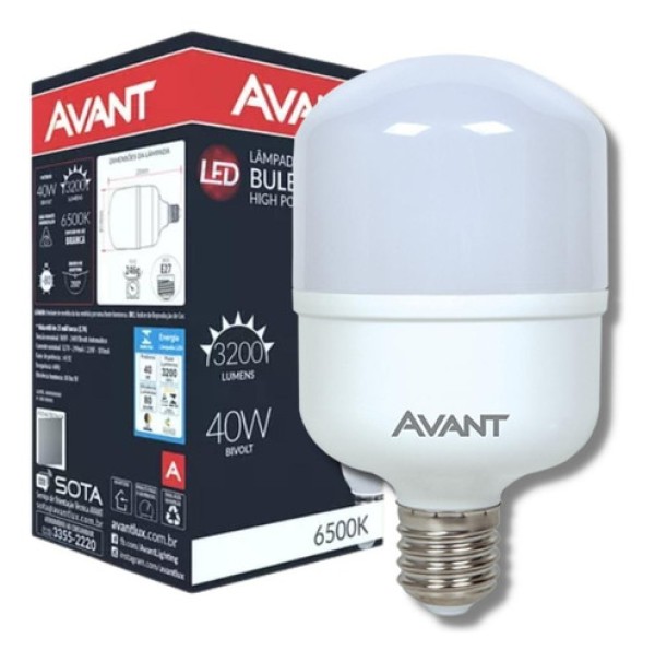 Lâmpada LED Bulbo Avant 40W 6500K E27 Bivolt