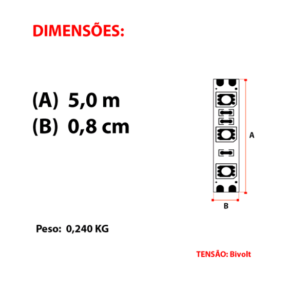 Encontraproduto.com.br - Fita Led Avant Risque 5m 10w 6500k 12v