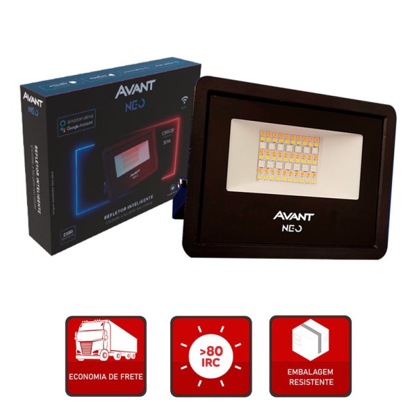 Encontraproduto.com.br - Led Refletor Com Sensor 60W 6500K Preto Solare Avant
