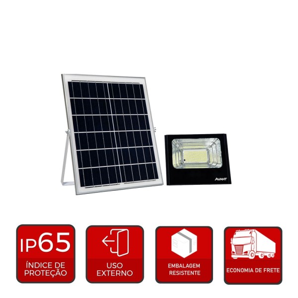 Encontraproduto.com.br - Led Refletor Com Sensor 60W 6500K Preto Solare Avant