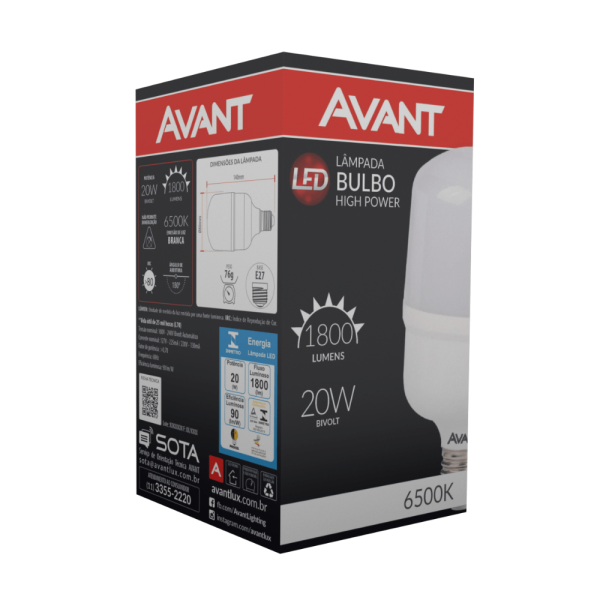 Encontraproduto.com.br - lampada led e27 bulbo 20w 6500k avant