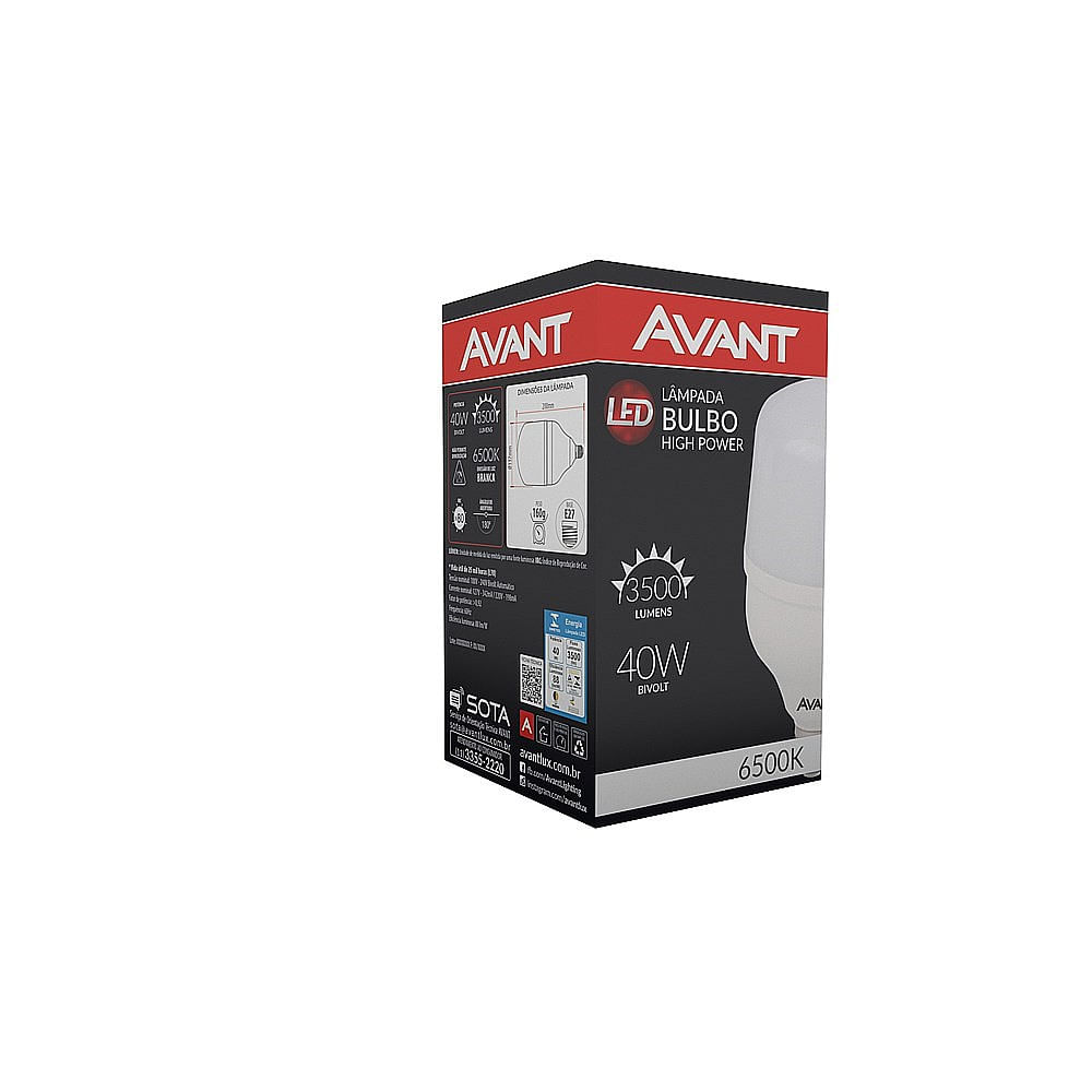 Encontraproduto.com.br - lampada led e27 bulbo 40w 6500k avant
