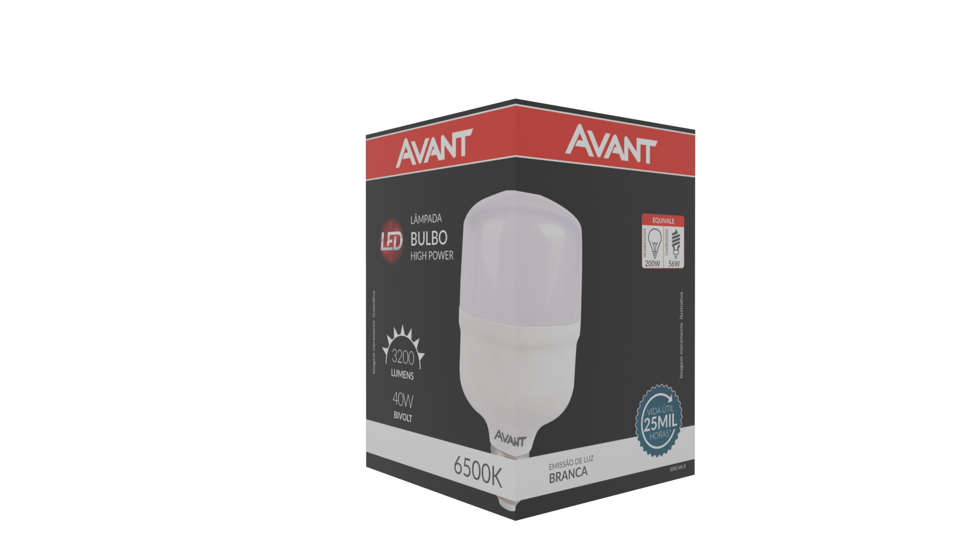 Encontraproduto.com.br - lampada led e27 bulbo 40w 6500k avant