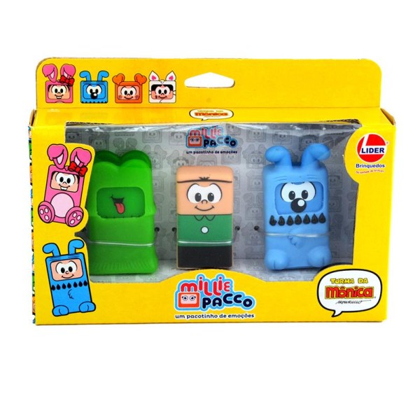 Encontraproduto.com.br - Conjunto Milliepacco - Turma da Mônica - Cebolinha - Floquinho - Bidu - Jogo das Emoções - Líder