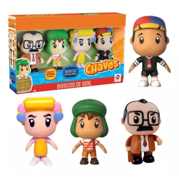 BONECOS CHAVES QUICO FLORINDA  BARRIGA - LIDER BRINQUEDOS