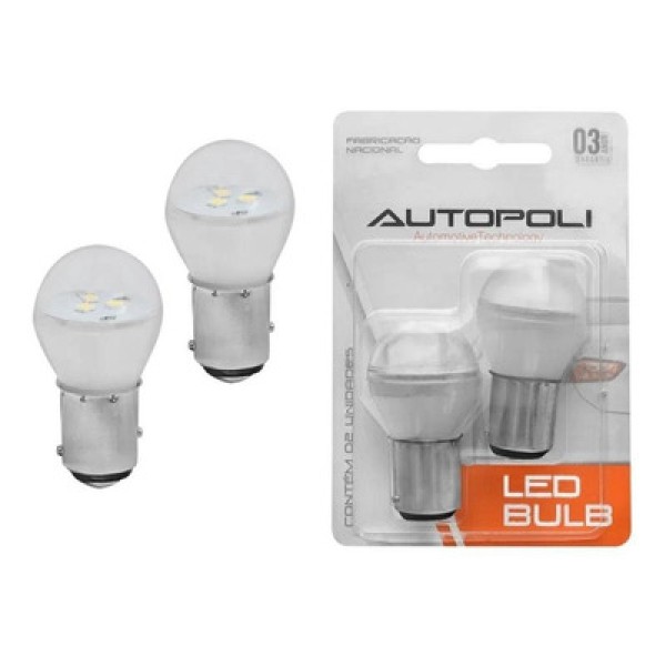 Par Lâmpadas Automotivas Led Bay15d 2 Polos Luz De Freio