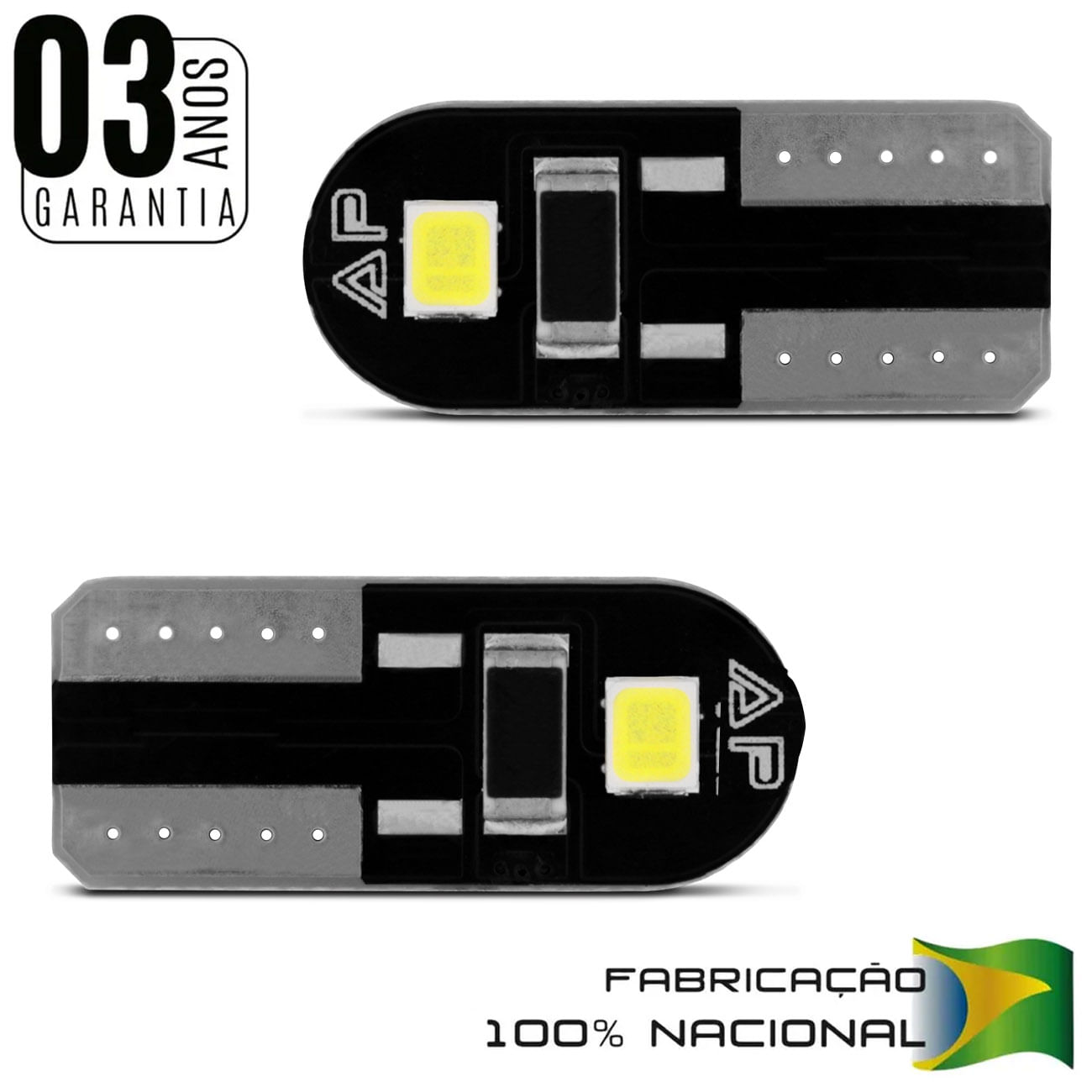 Encontraproduto.com.br - Par Lâmpada Luz de Ré Lanterna Pisca Lateral Autopoli LED Esmagada Slim T10 12V 2W