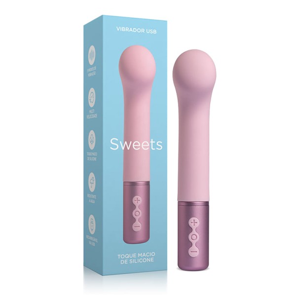 Encontraproduto.com.br - Sweets S4 - Vibrador De Clitóris E Ponto G, Recarregável Em Silicone Com 5 Modos De Vibrações E Intensidades