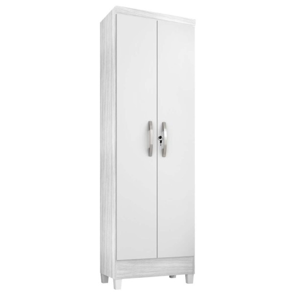 Encontraproduto.com.br - Armário Multiuso Sapateira Roma 2 Portas Com Chave Cor Carvalho E Branco - Incorplac
