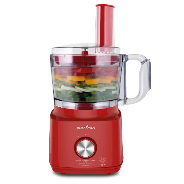 Encontraproduto.com.br - Multiprocessador Britânia All in One BMP900 900 W 2 Velocidades Vermelho 220 V