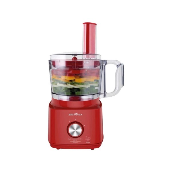 Encontraproduto.com.br - Multiprocessador Britânia All in One BMP900 900 W 2 Velocidades Vermelho 220 V