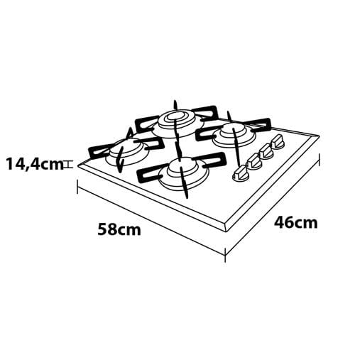 Cooktop 4 Bocas Britânia BCT4P Preto Bivolt