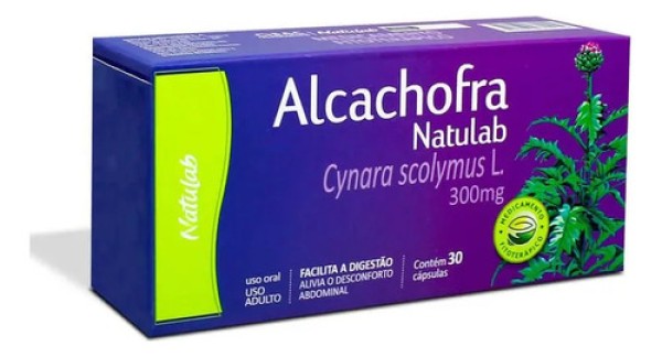 Alcachofra Natulab 300mg Cápsula gelatinosa dura - Caixa com 30 Cápsulas