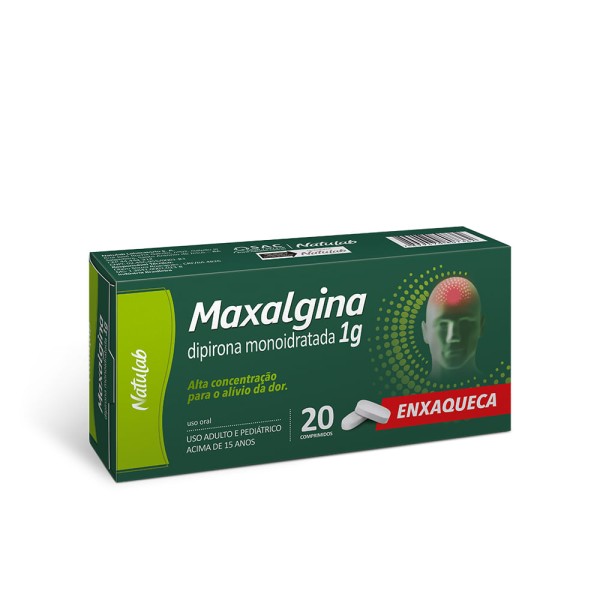 Maxalgina Enxaqueca Dipirona Monoidratada 1g - 20 Comprimidos