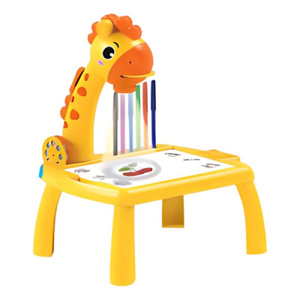 Encontraproduto.com.br - Mesa De Desenho Infantil Girafa Com Projetor Para Desenho cor:rosa