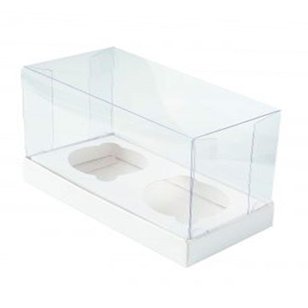 Encontraproduto.com.br - Caixa Cupcake Duplo Branco 17X9X8.5 Com 5 Unidades ASSK