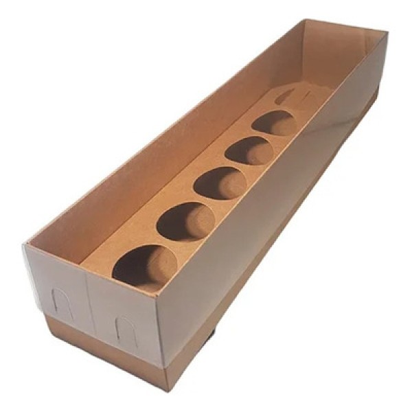 Encontraproduto.com.br - Caixa Para Botão De Rosa e 6 Doces Kraft 6x32x7cm C/5 Un ASSK