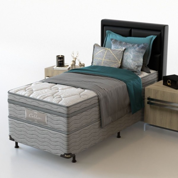 Encontraproduto.com.br - Conjunto Box Solteiro Mola Ensacada Probel Collin