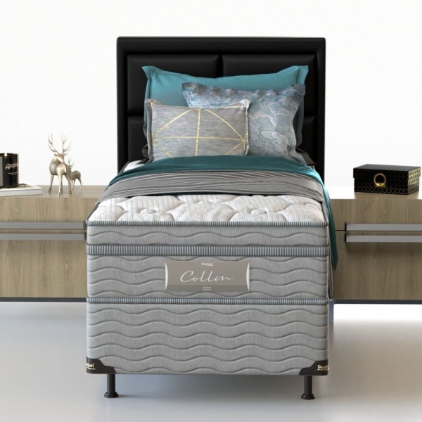Encontraproduto.com.br - Conjunto Box Solteiro Mola Ensacada Probel Collin