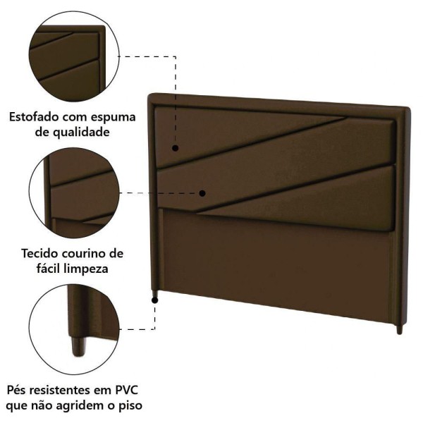 Cabeceira Queen Estofada Oxford Probel Corino