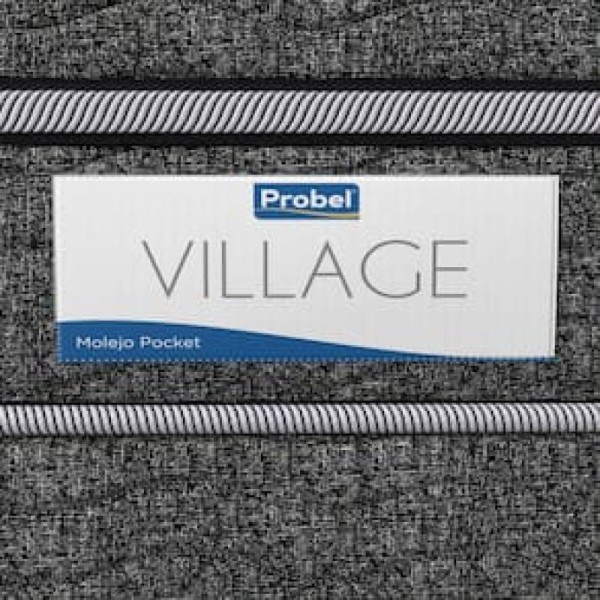 Encontraproduto.com.br - Colchão de Solteiro Probel Village D28 com Molas Ensacadas e Pillow Euro 30x88x188cm - Branco/Preto