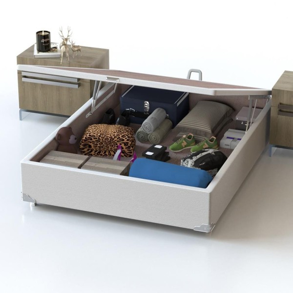 Encontraproduto.com.br - Base Box para Colchão de Casal Probel Classic com Baú 40x138x188cm - Branco