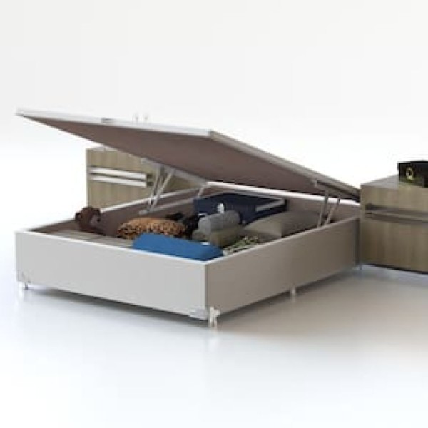 Encontraproduto.com.br - Base Box para Colchão de Casal Probel Classic com Baú 40x138x188cm - Branco