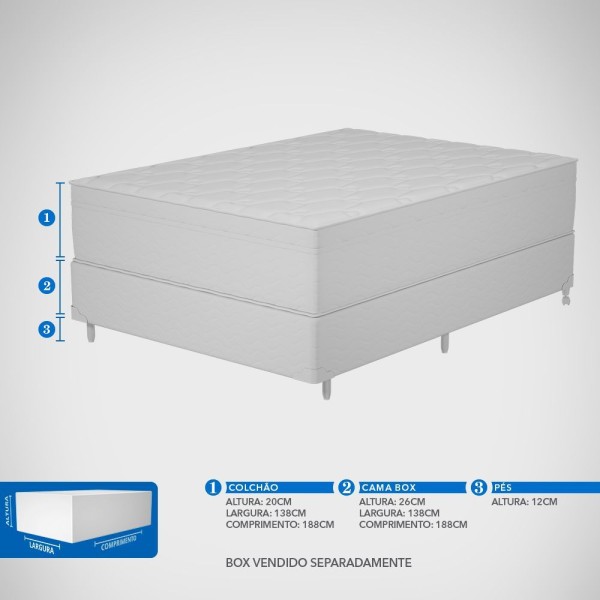 Encontraproduto.com.br - Colchão Embalado à Vácuo Casal Espuma D45 Active