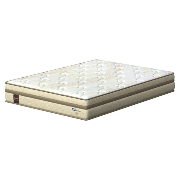 Encontraproduto.com.br - Colchão de Casal Probel Arezzo com Pillow Euro e Molas Ensacadas Individualmente 26x188x138cm - Bege e Branco