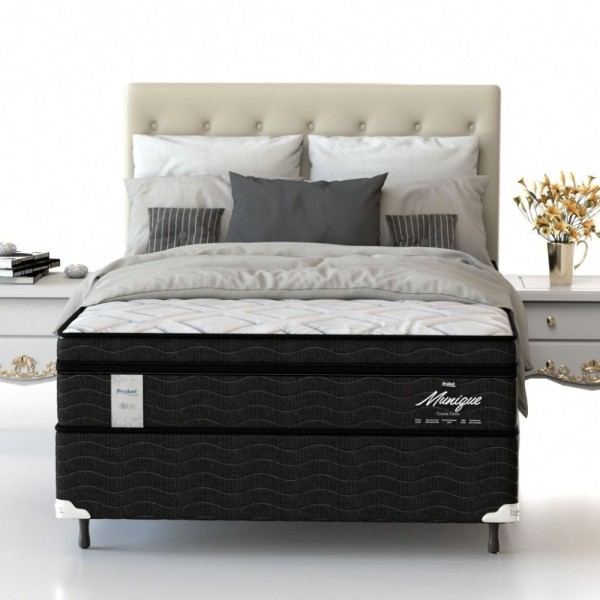 Encontraproduto.com.br - Conjunto Box Casal Mola Ensacada Probel Munique (138x188x56cm)