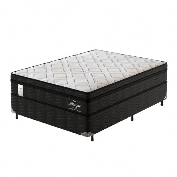 Encontraproduto.com.br - Conjunto Box Casal Mola Ensacada Probel Munique (138x188x56cm)