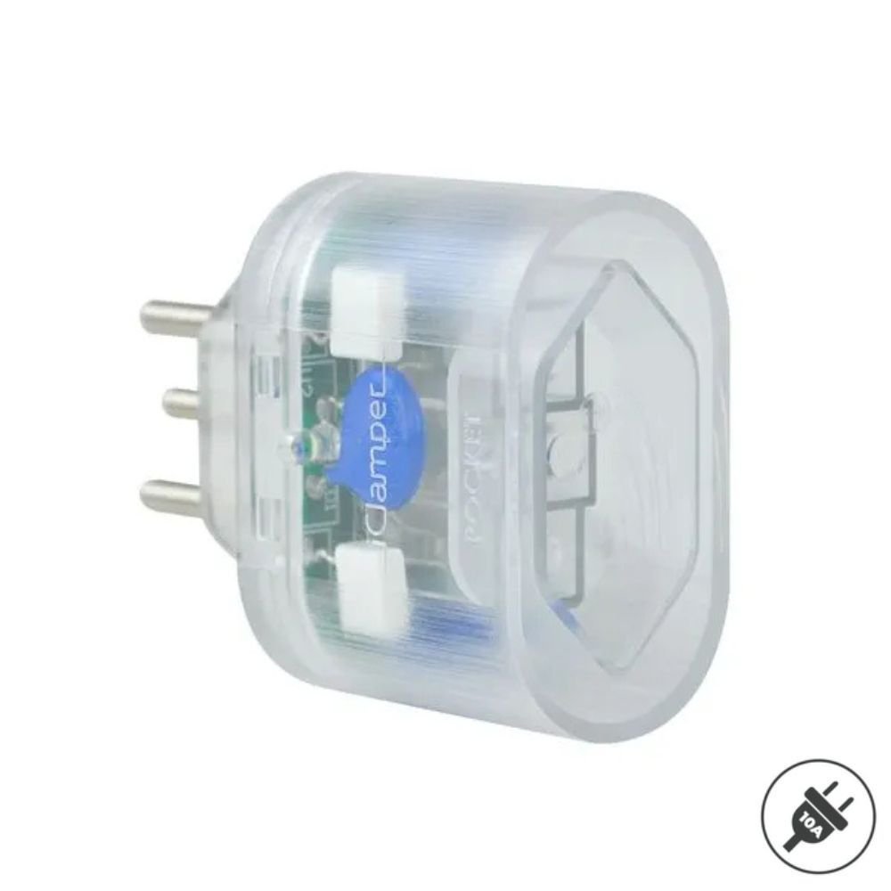 Encontraproduto.com.br - Protetor contra surtos (DPS) - 127/220 volts - 10 amperes - 1 tomada - 3 pinos - iCLAMPER Pocket 3P 10A - KIT 10 UNIDADES